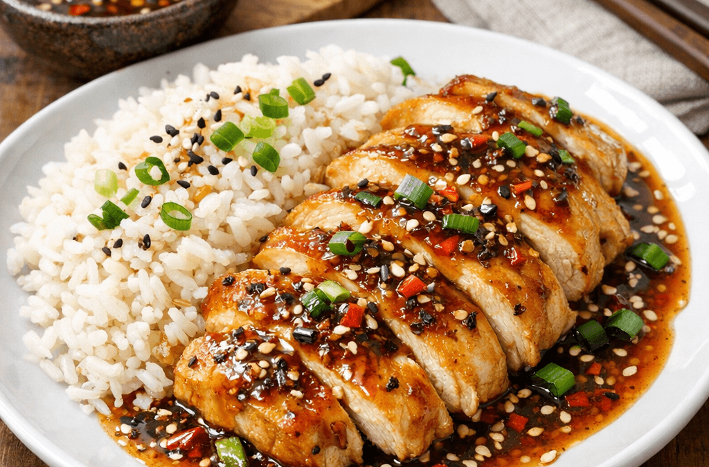 Sos do kurczaka z ryżem