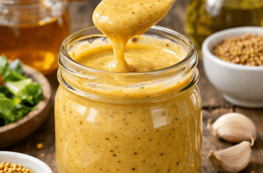 Sos miodowo musztardowy do sałatki